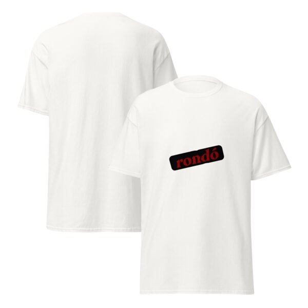Camiseta blanca con sticker Rondó